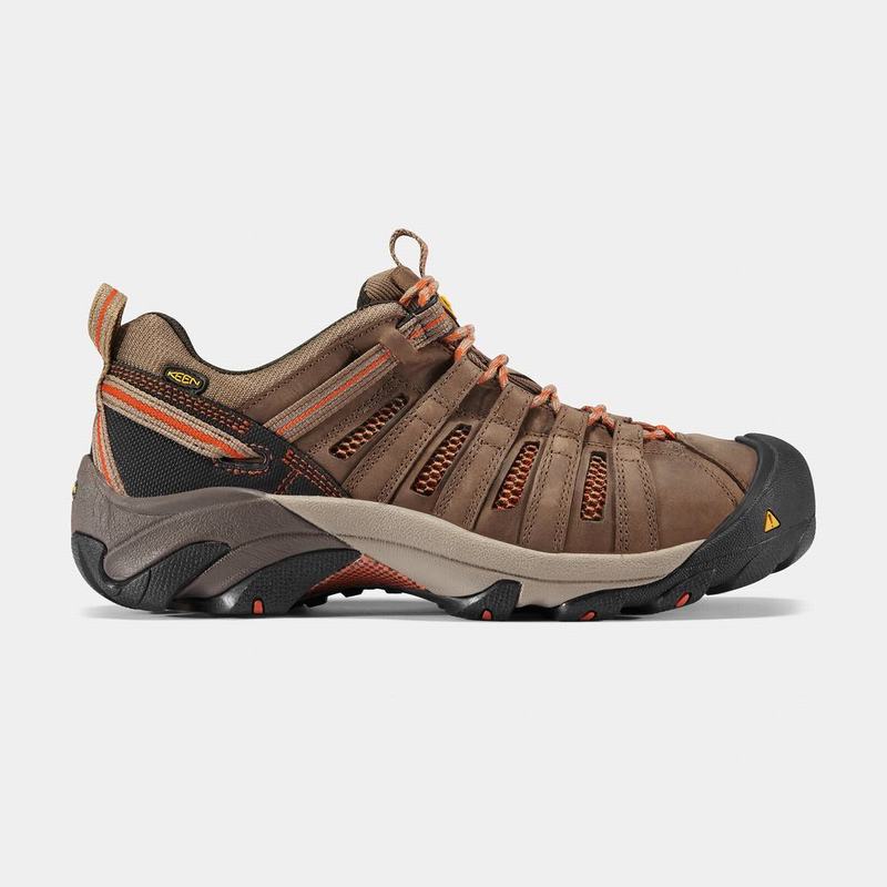 Keen Flint Low Steel Toe Mens Work Shoes Brown NZ Sale (6578-NSMPX)